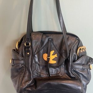 Marc Jacobs Petal to the Metal black leather shoulder bag